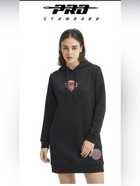 NBA NEW YORK KNICKS CLASSIC WOMEN'S FLC HOODIE DRESS SIZE LARGE
